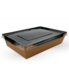 Контейнер прямоугольный крафтовый с черным 1200 мл