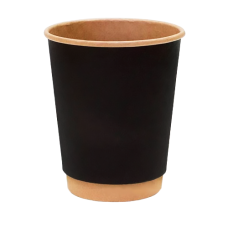  Стакан бумажный Двухслойный Чорный+Крафт 420 мл (15шт)