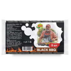  Губка кухонная 90*60*30 Барбекю черная  с пеноэффектом 5 шт./уп.