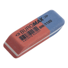 Ластик двойной  42x14x8 мм, синт.каучук, красно-синяя	