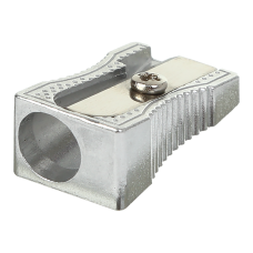 Точилка  металлическая клиновидная, серебро BUROMAX